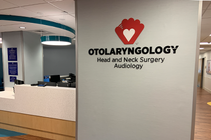 Joe DiMaggio Children's Hospital pediatric otolaryngology head and neck surgery waiting area at Memorial Hospital Miramar MOB 2