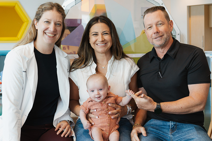 Dr. Tarah Popp with baby Beau and parents