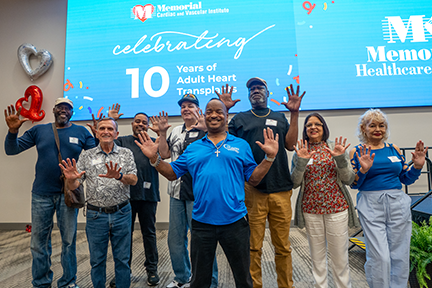 Heart transplant recipients at 10 year celebration